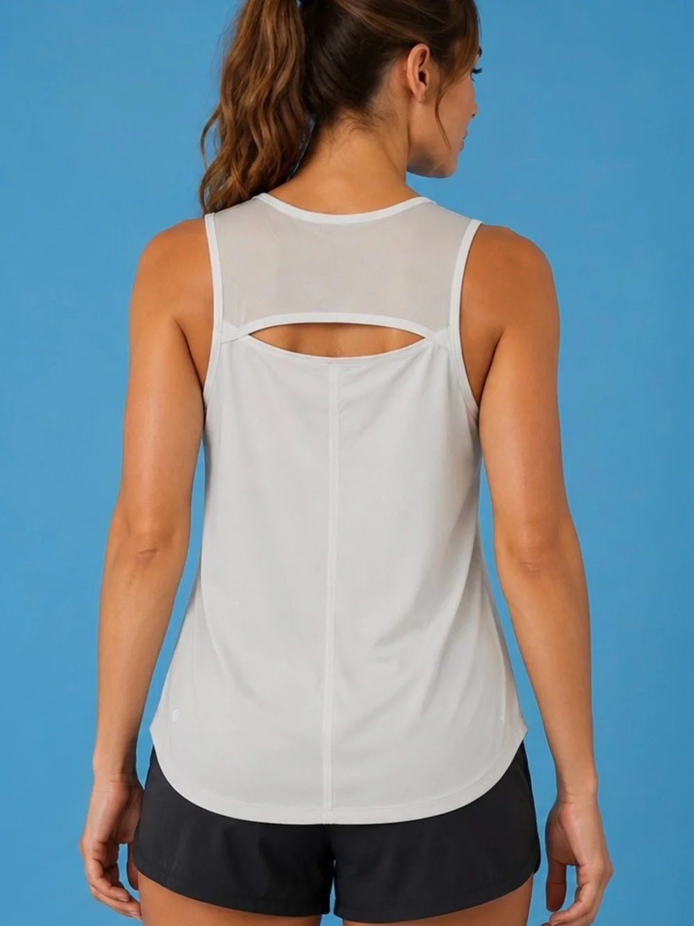 Lululemon White Mesh Yoke Run Tank Top - Picture 2 of 5